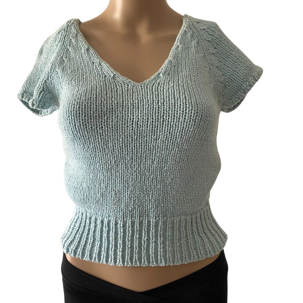 Express Knit Short Sleeve Light Blue XS Sweater